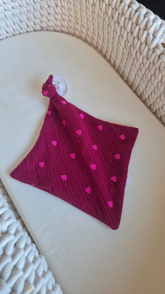 Speendoek bordeauxrood/ rood