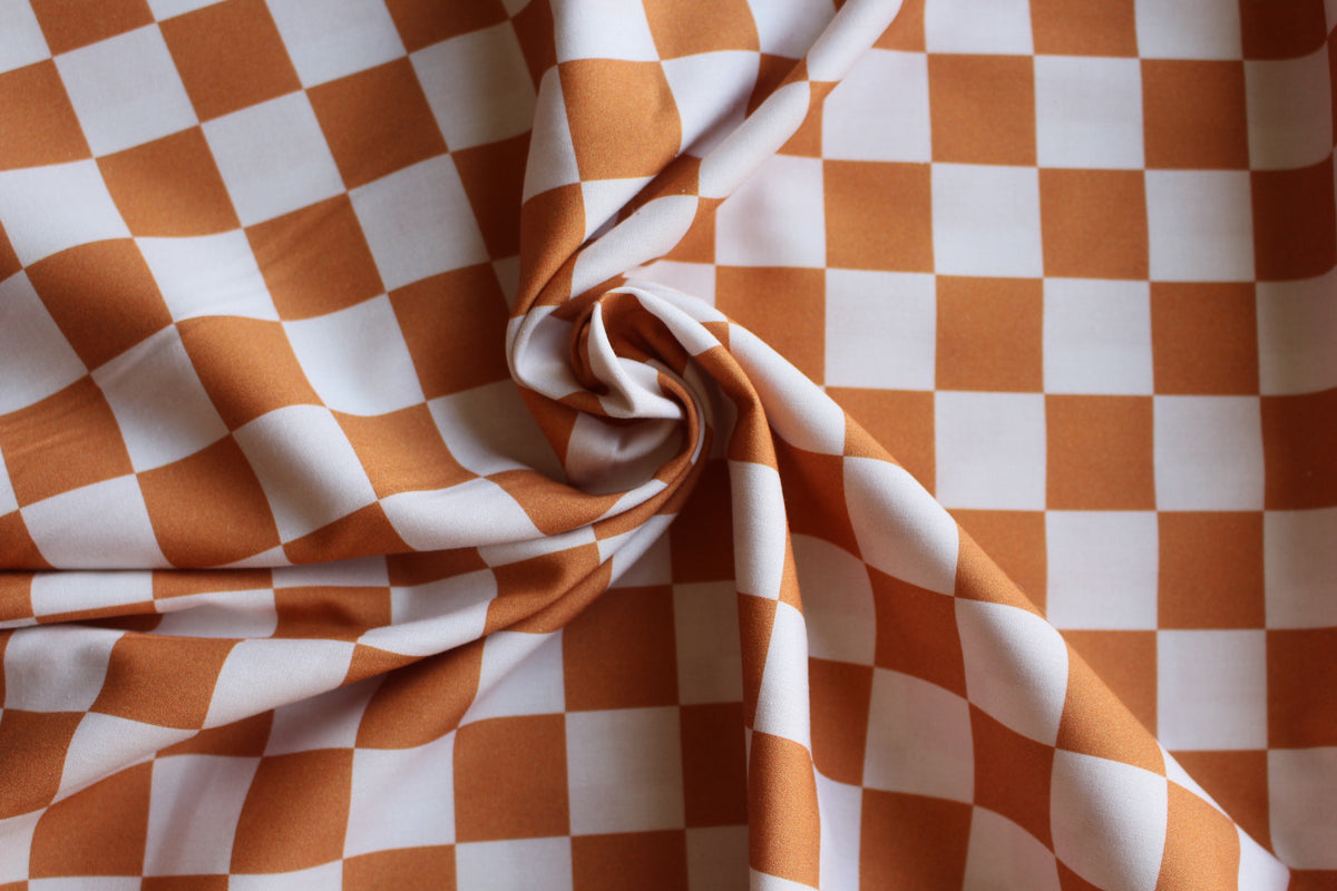 Speendoek oranje geblokt